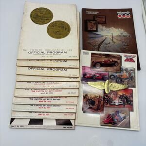 Indy 500 Official Race Program Lot of 12 1966-1980’s Indianapolis Motor Speedway